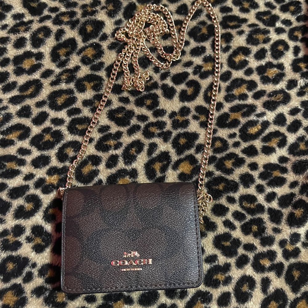 Coach Black Crossbody Bag with Gold Chain